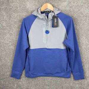 Ralph Lauren RLX 1/2 Zip Golf Hoodie Wicking Blue Gray Men’s Size Medium